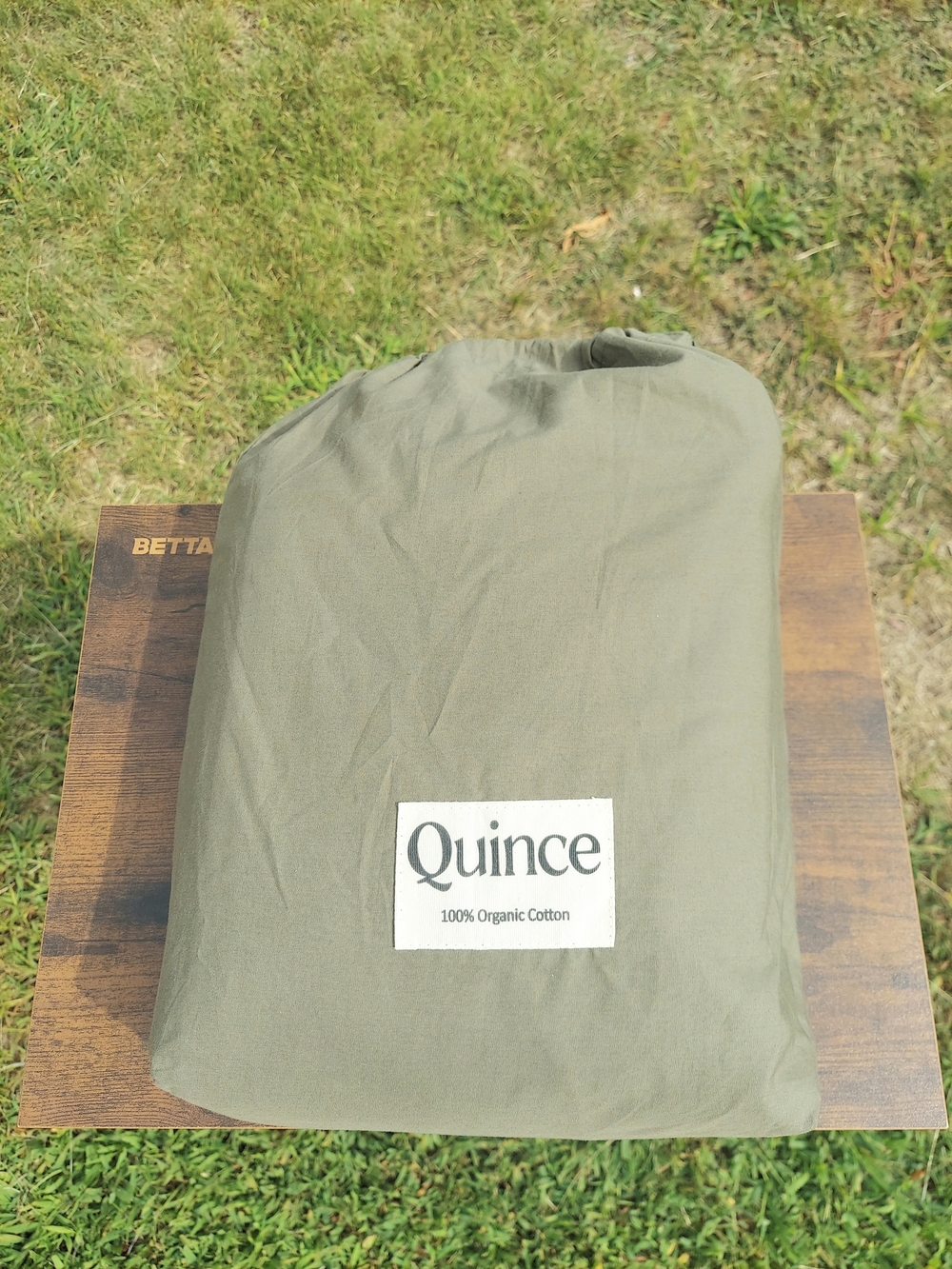Quince Olive Green 100% Cotton Standard Full/Queen Duvet Cover NWT Luxury